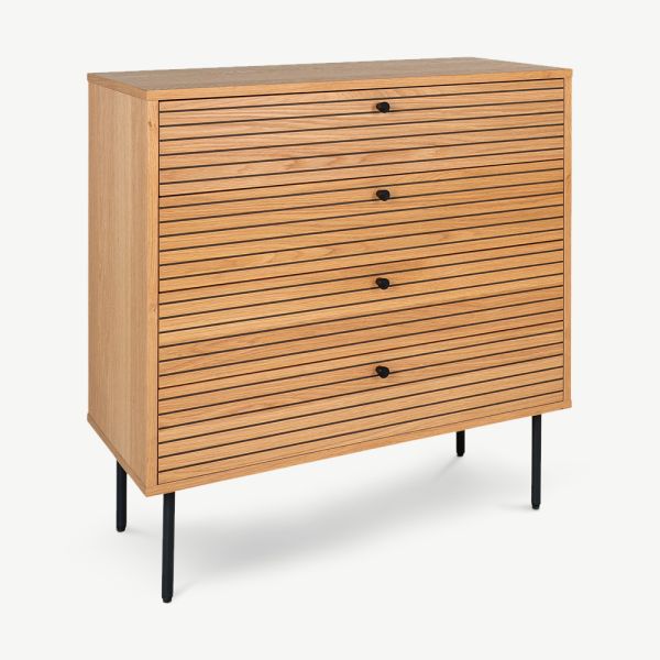 Masami Wooden Chest of Drawers, Natural Oak