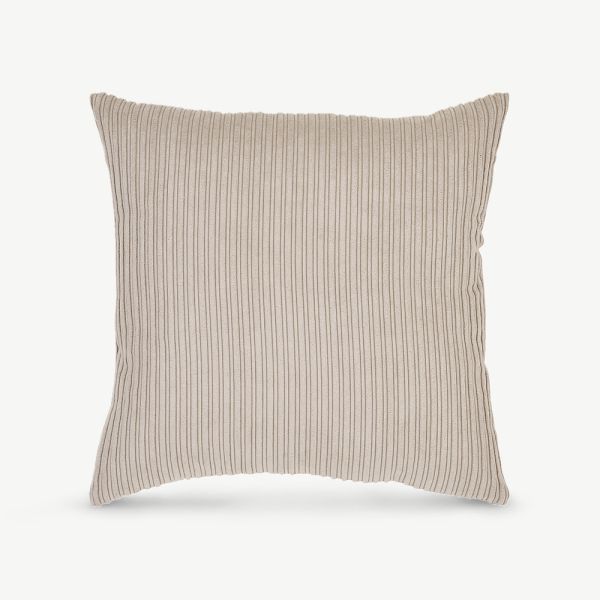 Coussin Emma en velours côtelé, sable