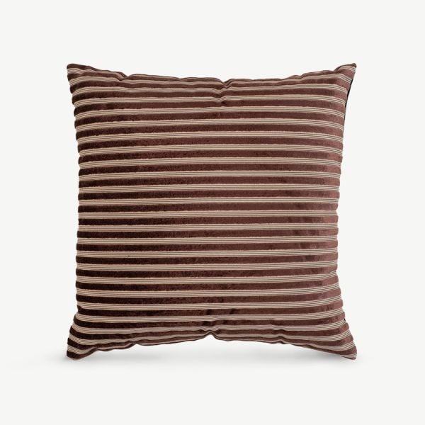 Orwel Kissen mit Streifen, Beige & Braun