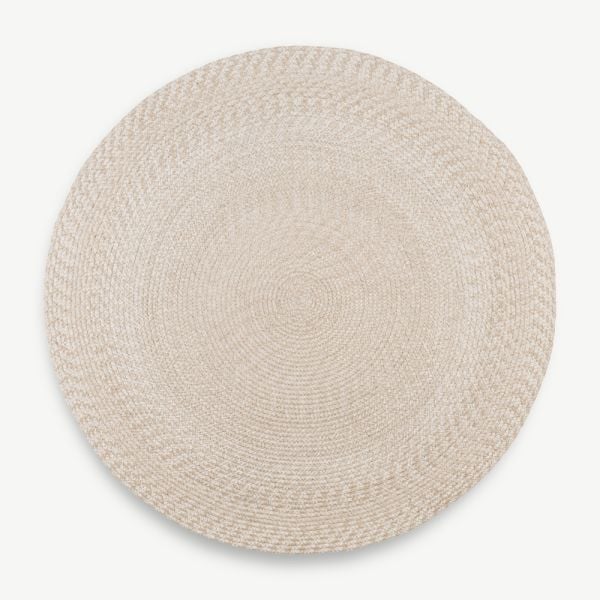 Tika rond buitenvloerkleed, naturel