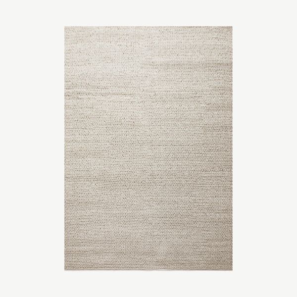 Calista Large Wool Rug, Light Grey, 300x200 cm