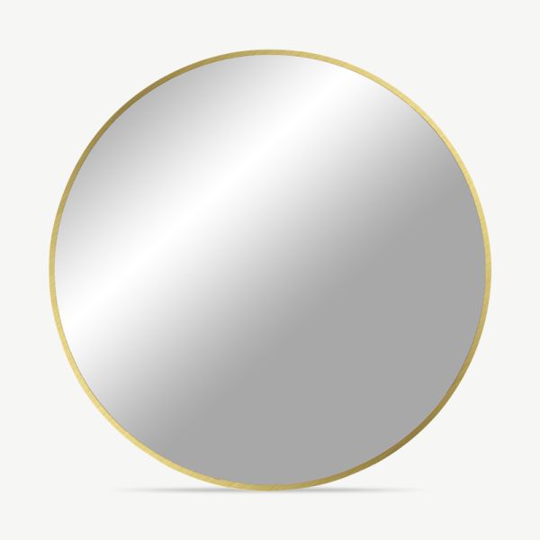 Luna Mirror, Brass look frame Ø60 cm