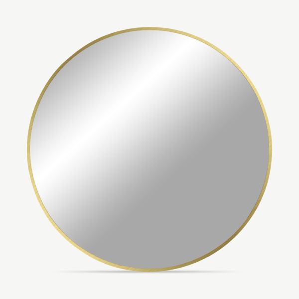 Luna Mirror, Brass look frame Ø80 cm