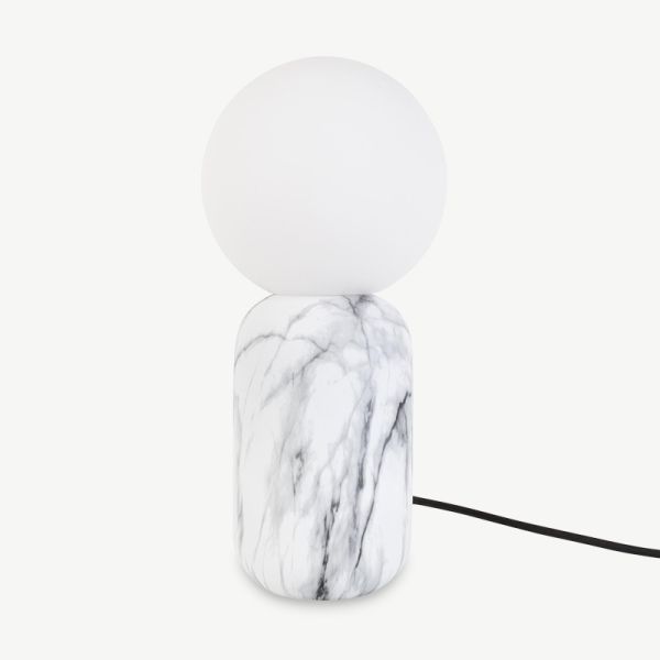Gala Table Lamp, White Iron Marble Look