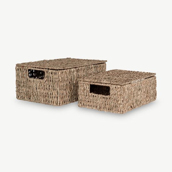 Indra Baskets - Brown Seagrass (set of 2)