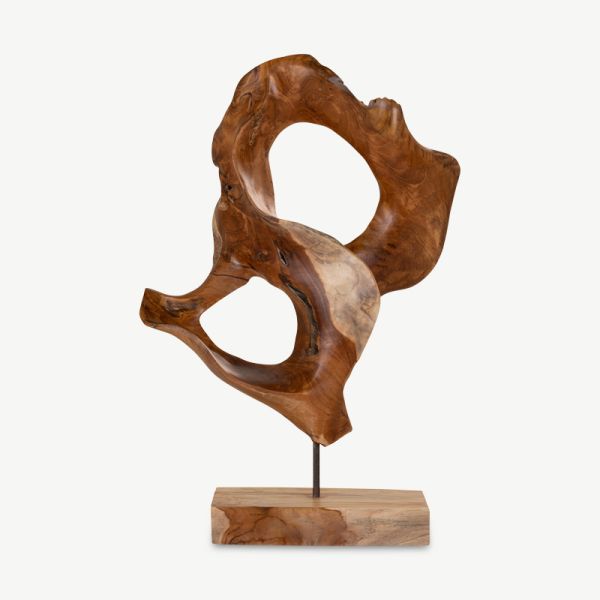 Dante Sculpture, Brown Teak Wood
