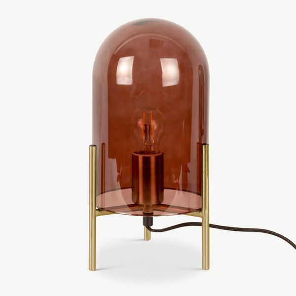Bell Table Lamp, Cocoa Brown Glass
