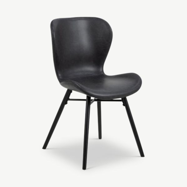 Bliss Dining Chair, Black PU Leather