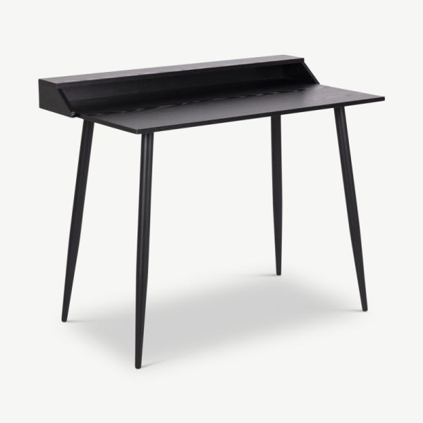 Della Desk, Black Wood & Steel legs