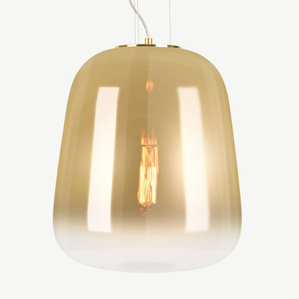 Cone Pendant Lamp, Gold Glass