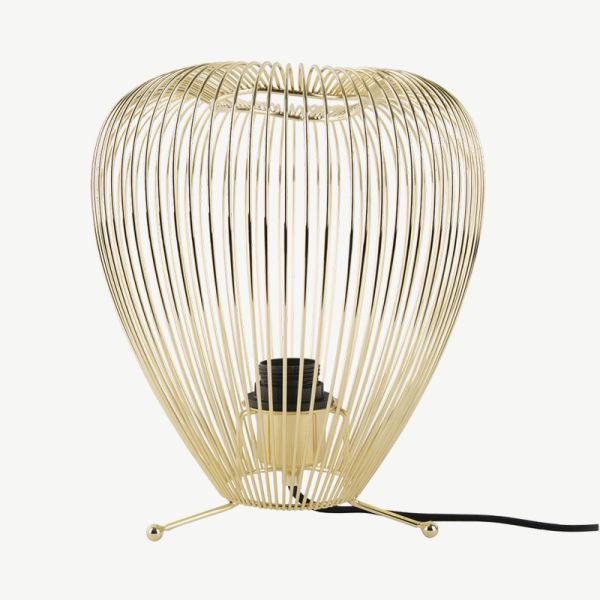 Wide Lucid Table Lamp, Gold Iron