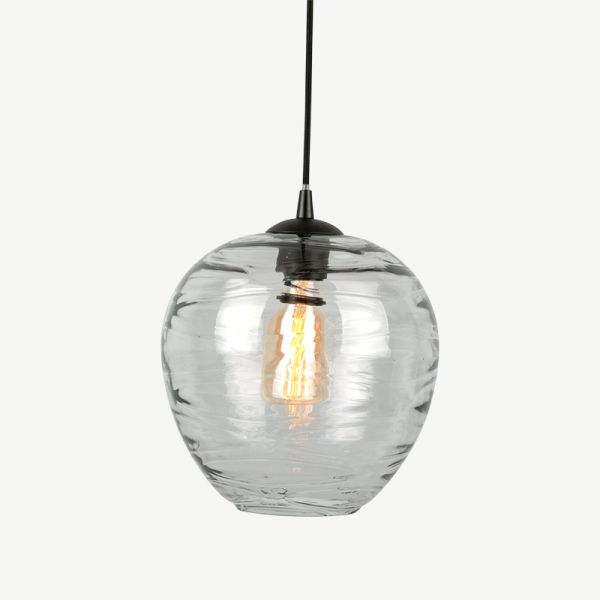 Glamour Globe Pendant Lamp, Grey Glass
