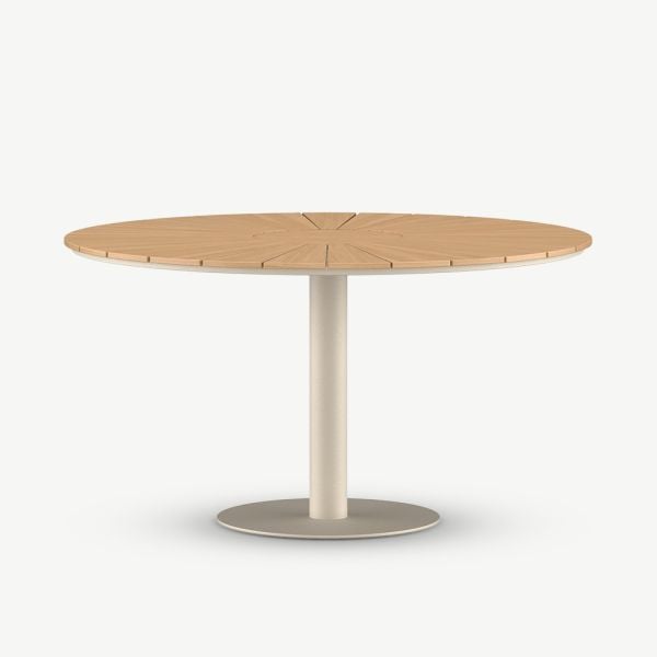 Table de Repas Ronde d'Extérieur Wren , Teck Beige