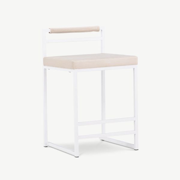 Orla Barhocker, Beige Polyester-Samt