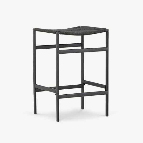 Pola Barhocker, schwarzes Seil, 2-er Set