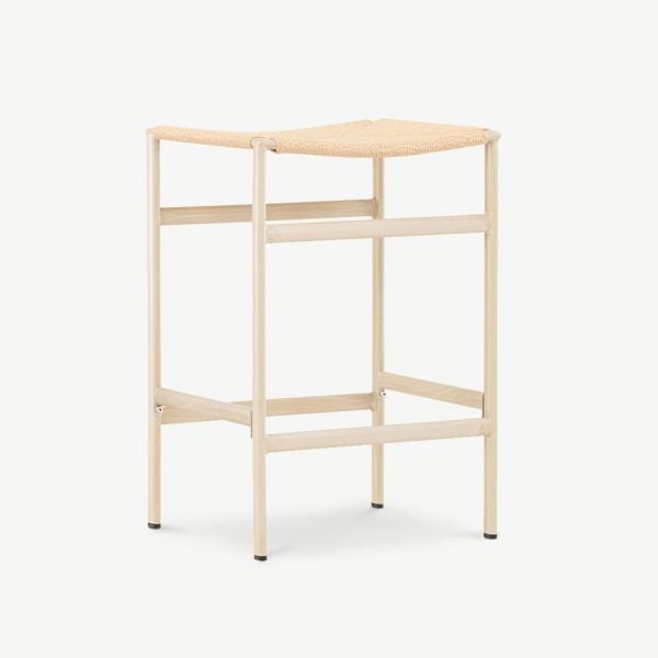Tabourets de Bar Pola, Rotin Beige, 2 pcs