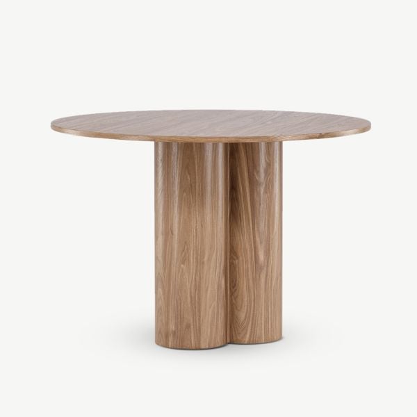 Olia Runder Essstisch ⌀110, Braun MDF