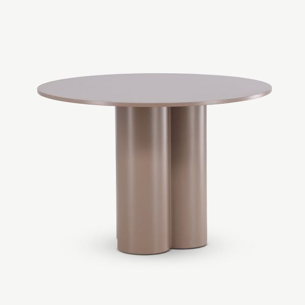 Olia Round ⌀110 Dining Table , Dark Brown MDF