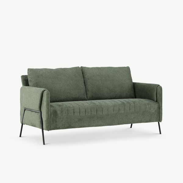 Indra Sofa 2-Sitzer, grüner Stoff