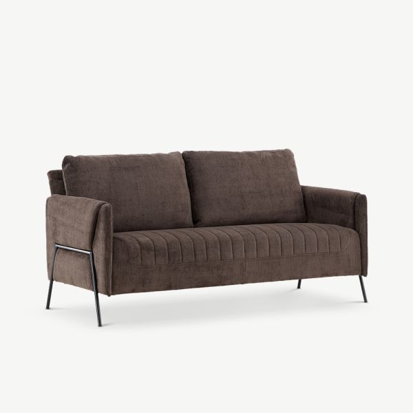 Indra Sofa 2-Sitzer, brauner Stoff