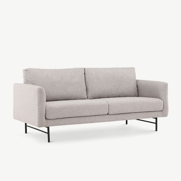 Aero Sofa 3 Seater , Brown Fabric