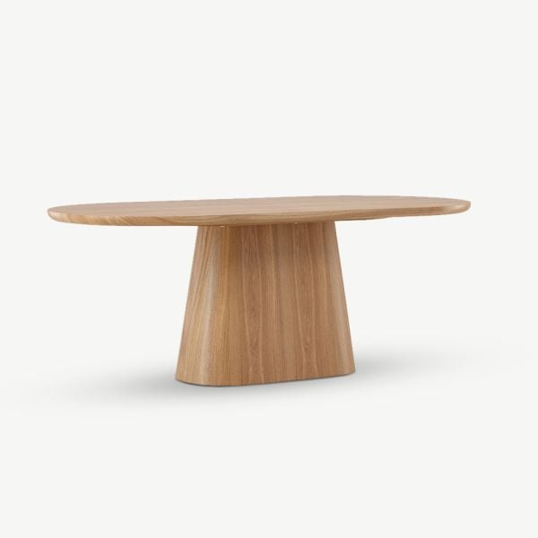 Stella Esstisch Oval, MDF Natur, 200 x 90
