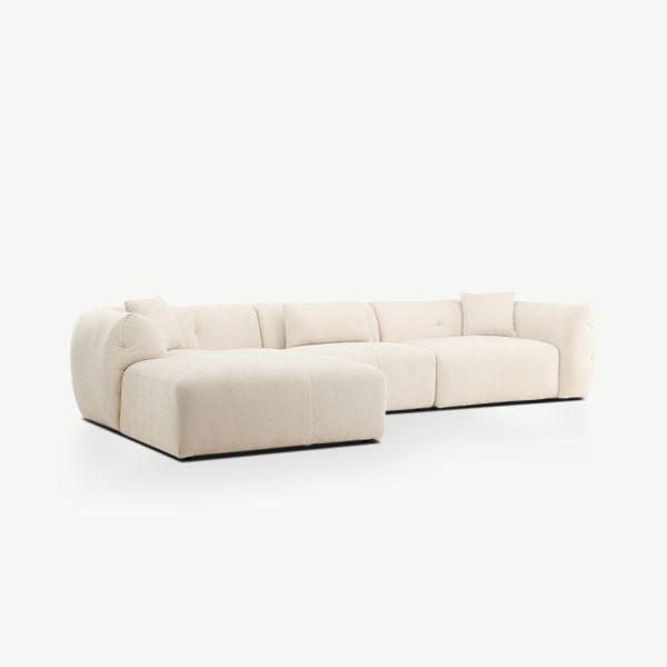 Porto Corner Sofa , Beige Fabric