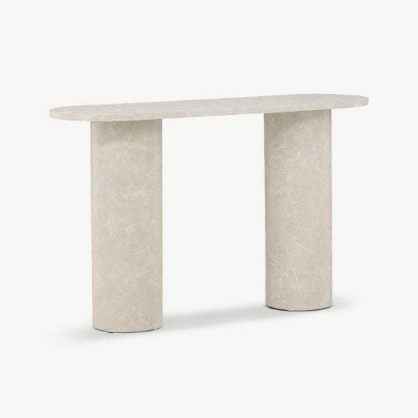 Oslo Beistelltisch, Beige MDF, 130 x 40