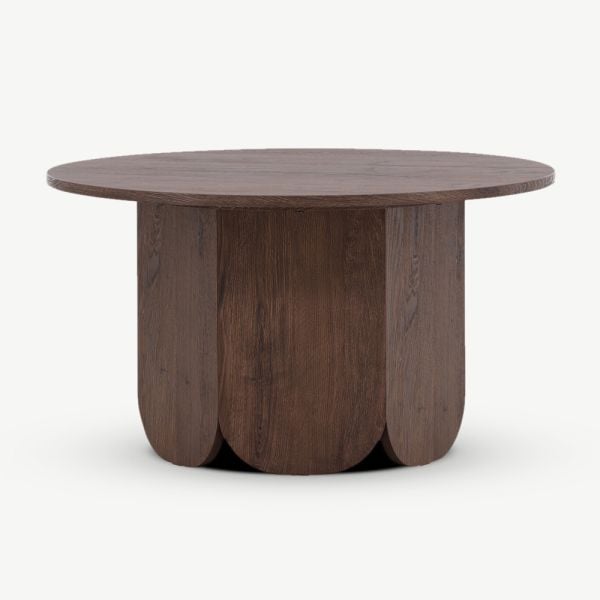 Tessa Couchtisch Wildleder-Optik ⌀80 , Mokka MDF