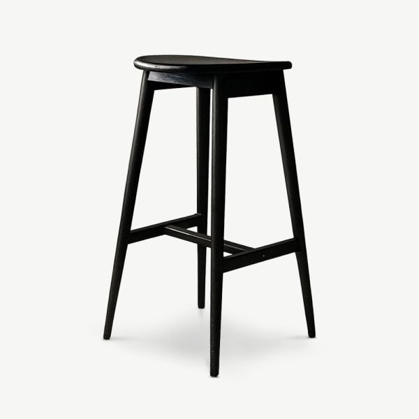 Avero Bar Stools , Black Rubber Wood