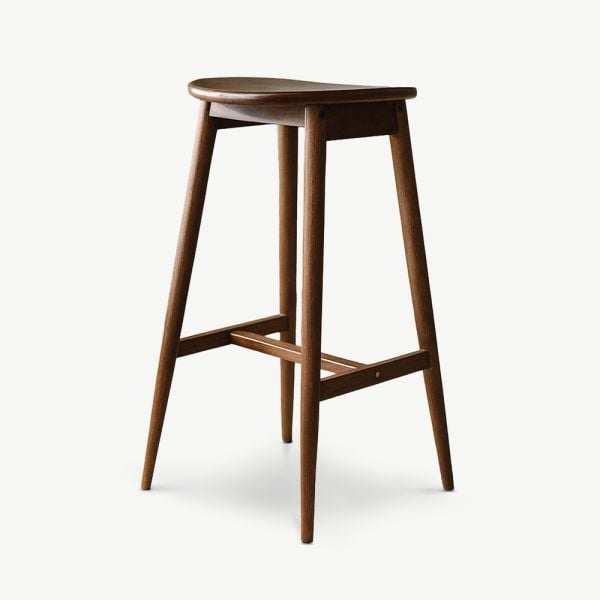 Tabourets de Bar Avero, Bois d'Hévéa Mocca