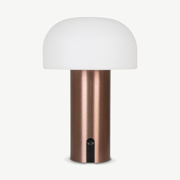 Lampe de table moderne Anisa, blanc et laiton