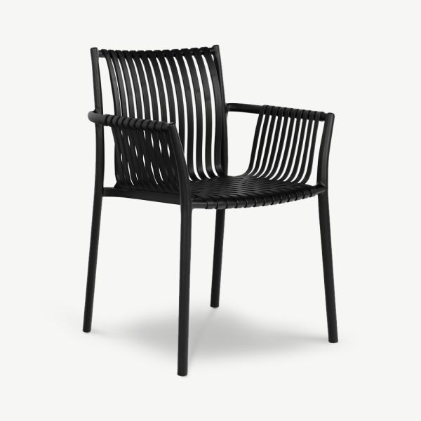 Chaise de jardin empilable Tova, noire