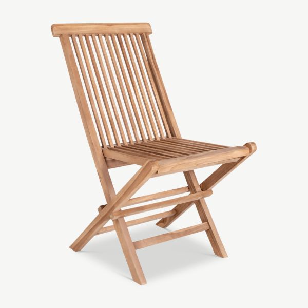 Teodor Foldable Garden Chair, Natural Teak