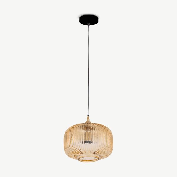 Coco Pendant Lamp, Amber Glass (wide)