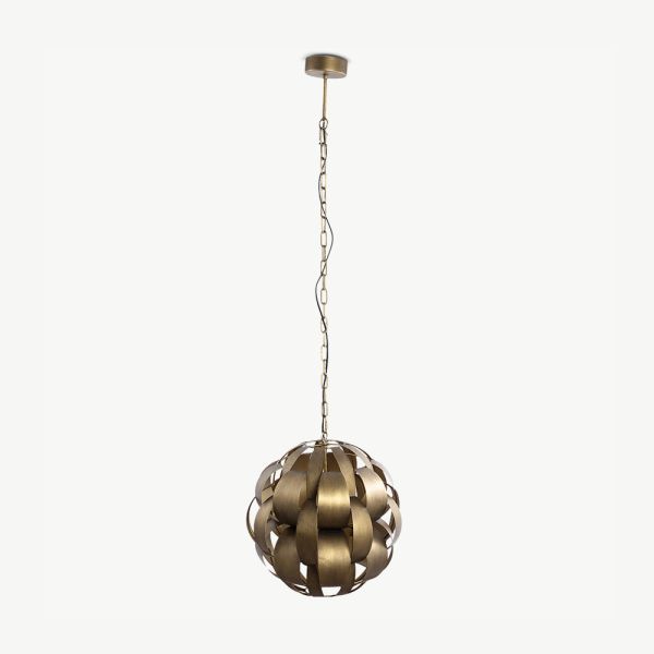 Svea Round Pendant Lamp, Gold Metal