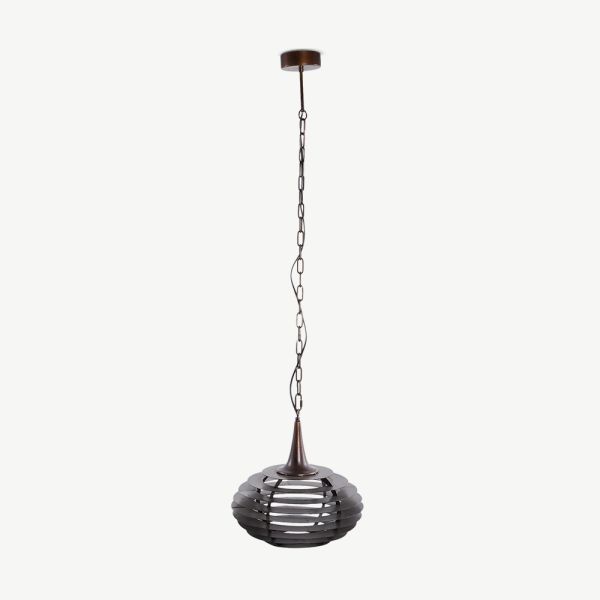 Eluf Layered Round Pendant Lamp, Brass Metal