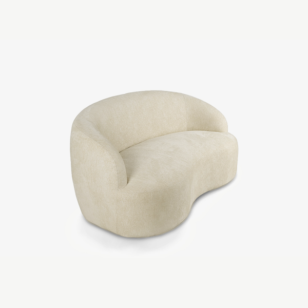 Behn Curved 2-Seater Sofa, Cream Fabric