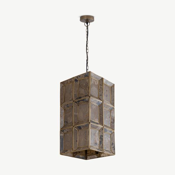 Renzo Antique Pendant Lamp, Brass Stone