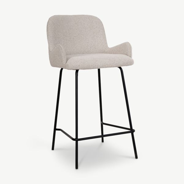 Baldo Fabric Bar Stool, Cream