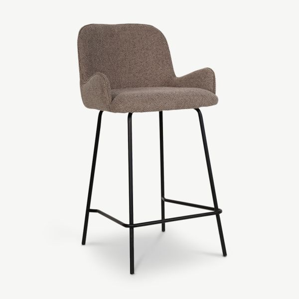 Baldo Fabric Bar Stool, Taupe