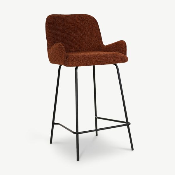 Baldo Fabric Bar Stool, Rust