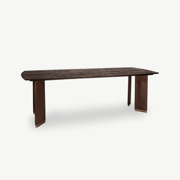 Libre ovale eettafel, bruin hout