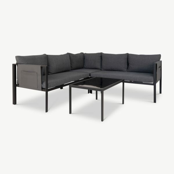 Catira Outdoor Corner Lounge Set, Grey