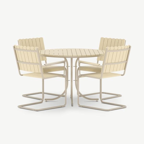 Nord Outdoor Dining Set , Beige Polywood