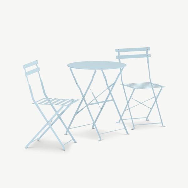 Ren Außen-Café-Set, hellblauer Stahl