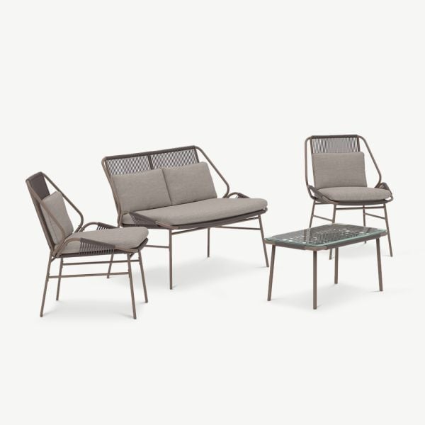 Azure Außen-Sofagarnitur, braunes Polyrattan