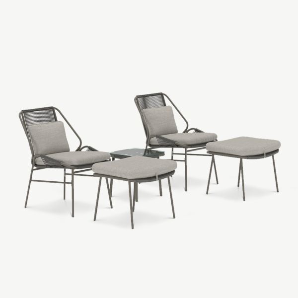 Azure Außen-Lounge-Set, braunes Polyrattan