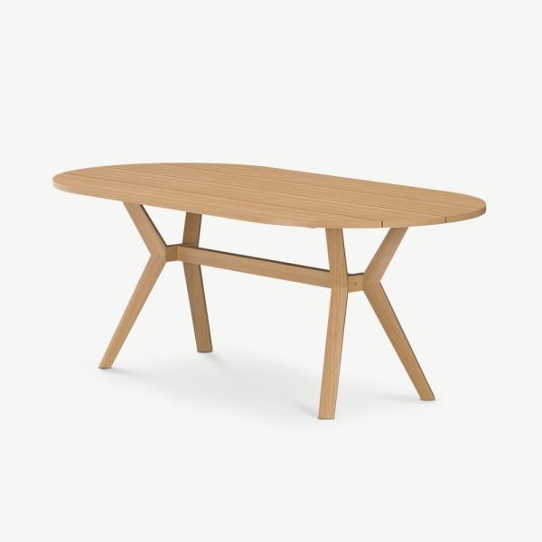 Saffron Tafel Buiten Ovaal Dineren, Nature Teak