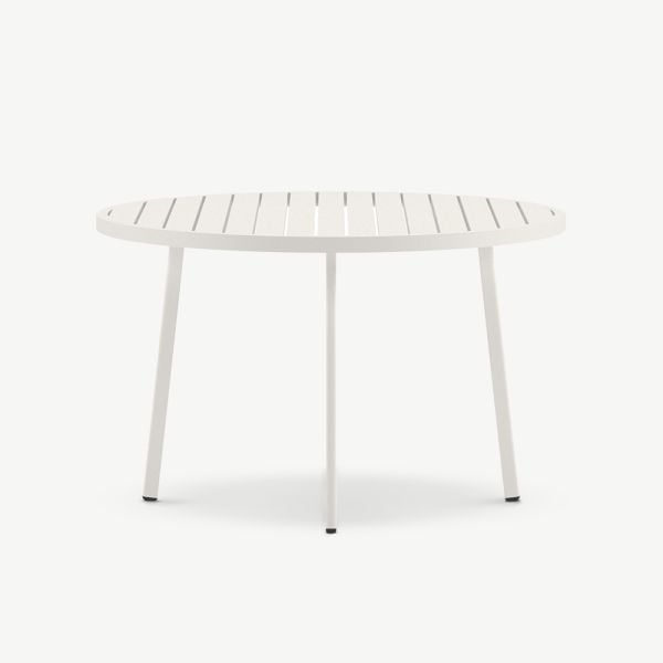 Runder Verde Esstisch für den Außenbereich, Beige Aluminium